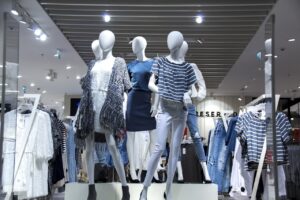 shopping mall, shopwindow, fashionable clothes