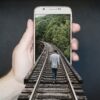 train track, railroad, smartphone