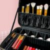 makeup brush set in black bag