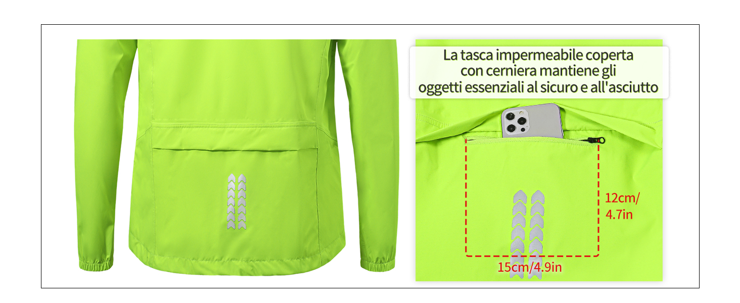 BERGRISAR Giacca Ciclismo e Running Bici Mtb Antivento Impermeabile Leggera Uomo con Cappuccio per 